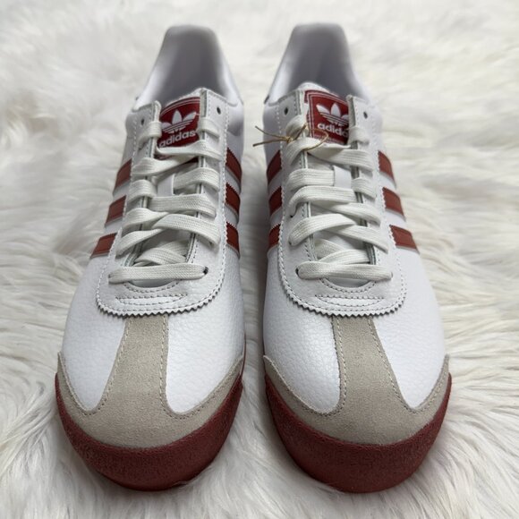 Adidas Samoa Leather Mens Casual Shoes White Ruby Red JQ0045 NEW Multi Sz - Picture 3 of 4